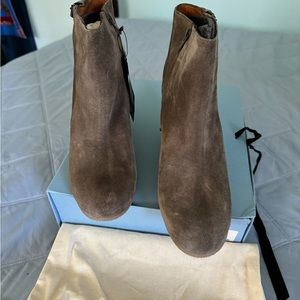 Lanvin wedge booties tape suede size 42